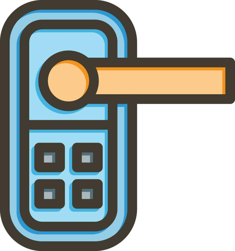 Smart Lock Vector Thick Line Filled Colors Icon For Personal And Commercial Use.