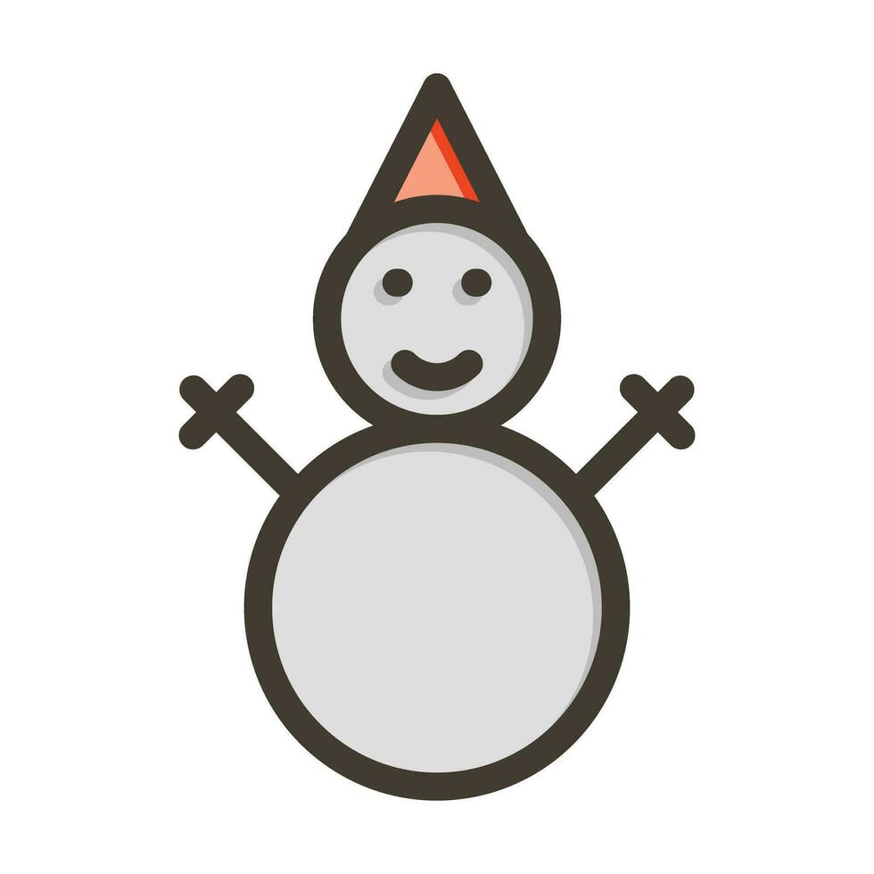 Snowman Vector Thick Line Filled Colors Icon For Personal And Commercial Use.