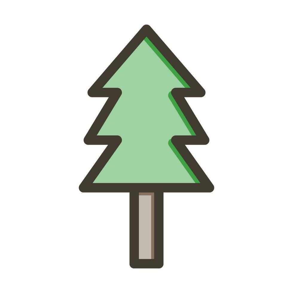 Evergreen Tree Vector Thick Line Filled Colors Icon For Personal And Commercial Use.