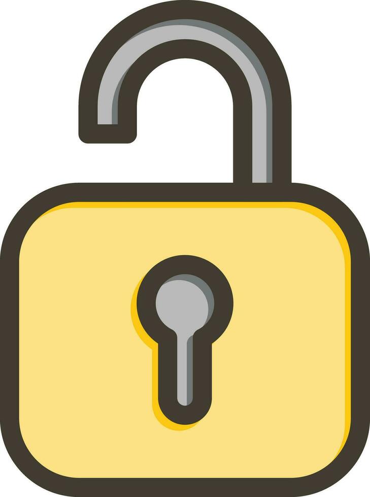 Open Lock Vector Thick Line Filled Colors Icon For Personal And Commercial Use.