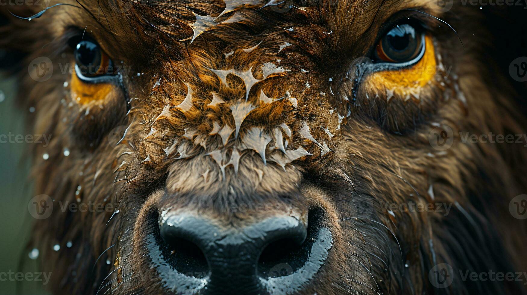 Close-up photo of a Bison looking any direction. Generative AI