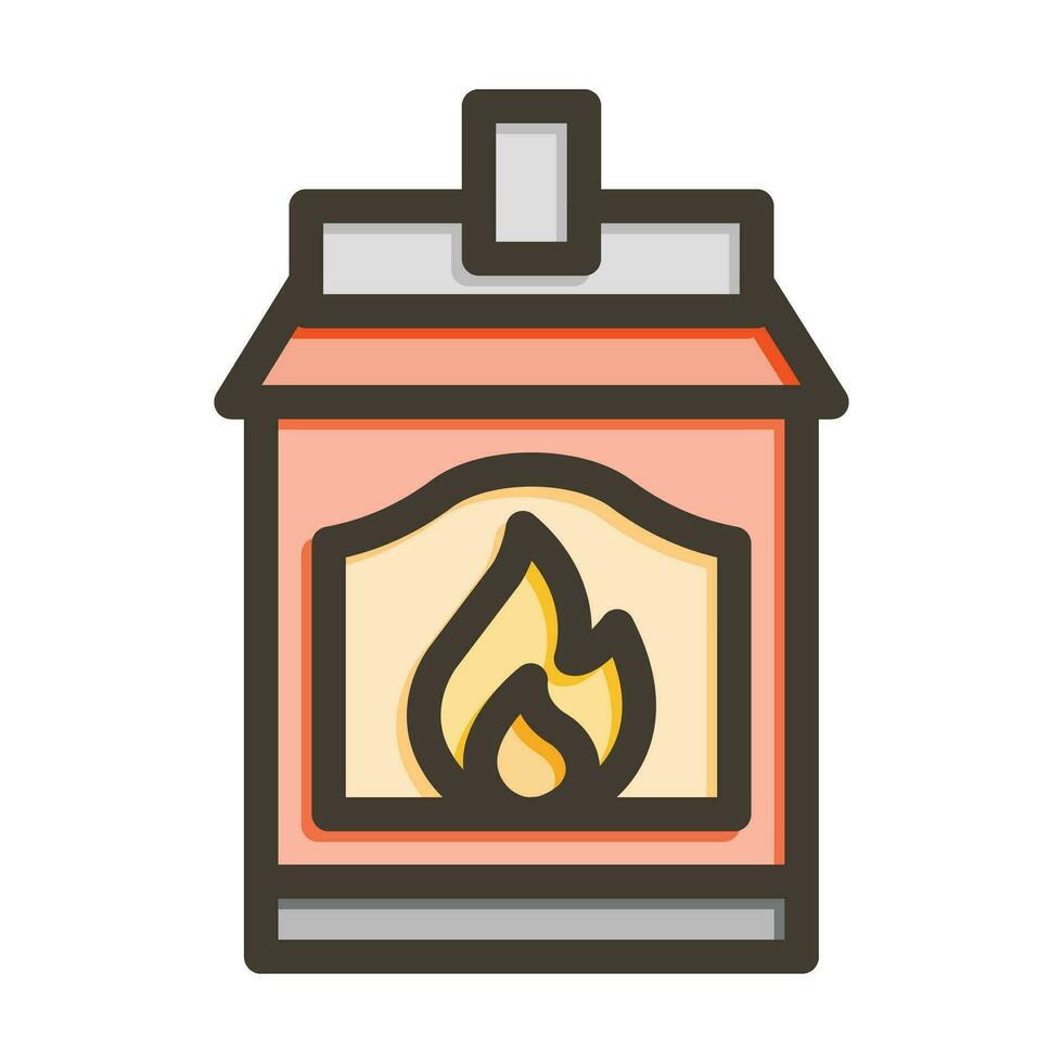 Coal Furnace Vector Thick Line Filled Colors Icon For Personal And Commercial Use.