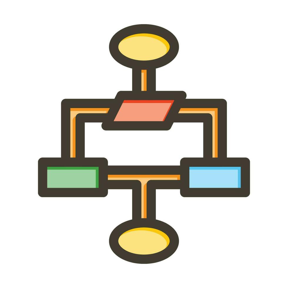 Flowchart Vector Thick Line Filled Colors Icon For Personal And Commercial Use.