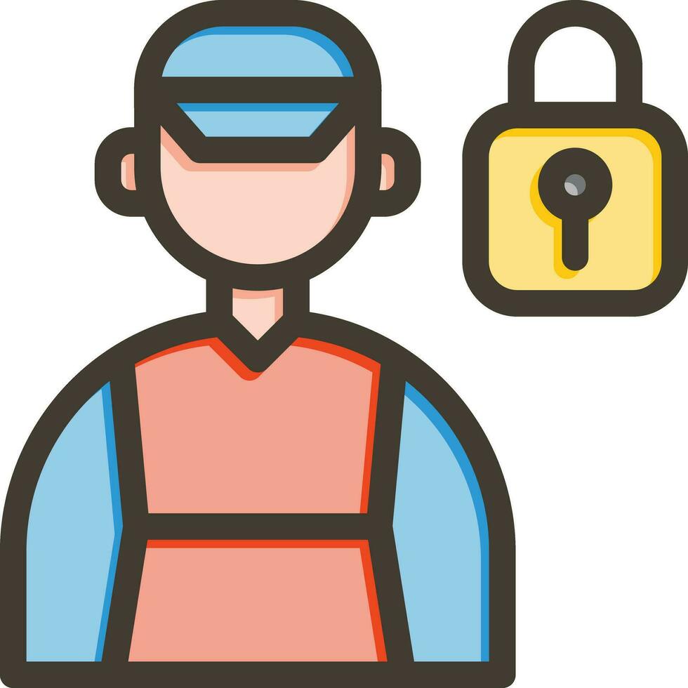 Locksmith Vector Thick Line Filled Colors Icon For Personal And Commercial Use.