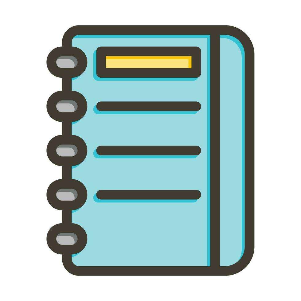 Diary Vector Thick Line Filled Colors Icon For Personal And Commercial Use.
