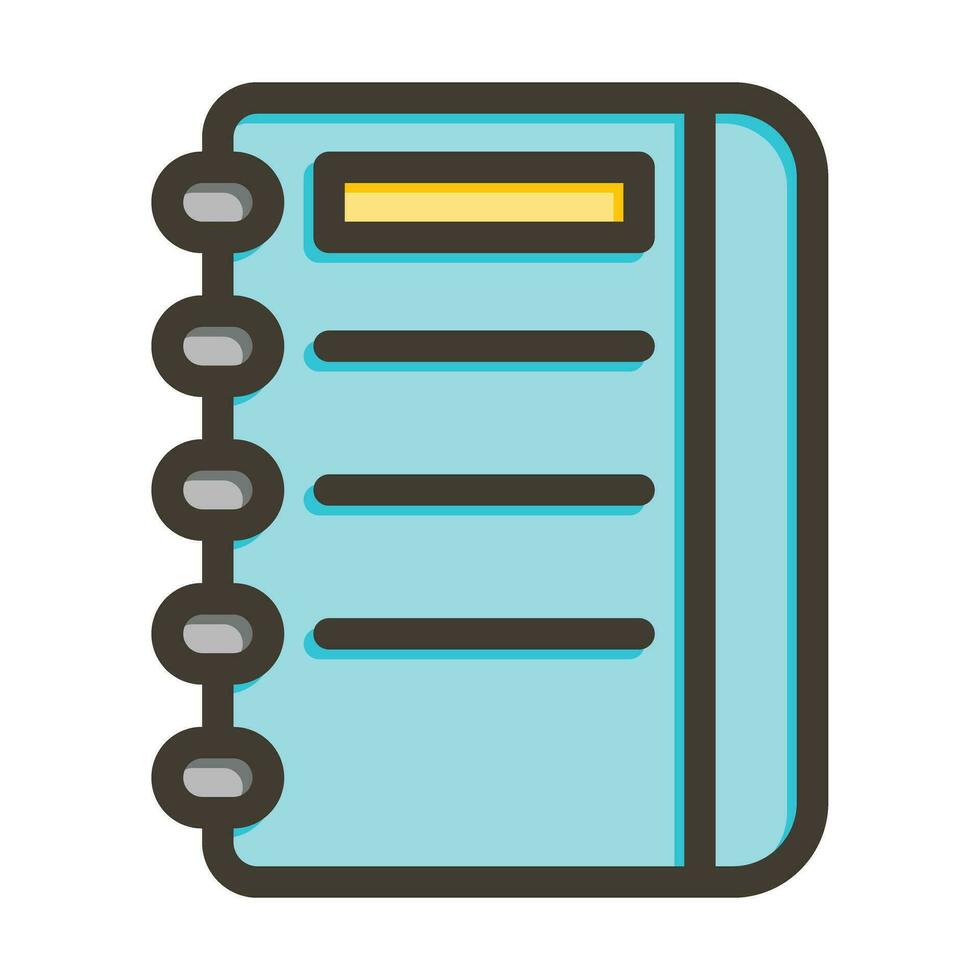 diario vector grueso línea lleno colores icono para personal y comercial usar.