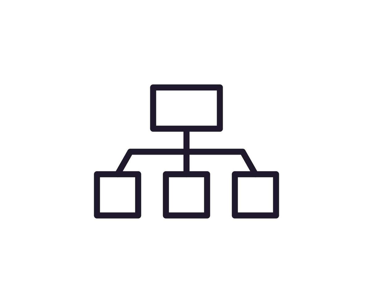 Hierarchy concept. Single premium editable stroke pictogram perfect for logos, mobile apps, online shops and web sites. Vector symbol isolated on white background.