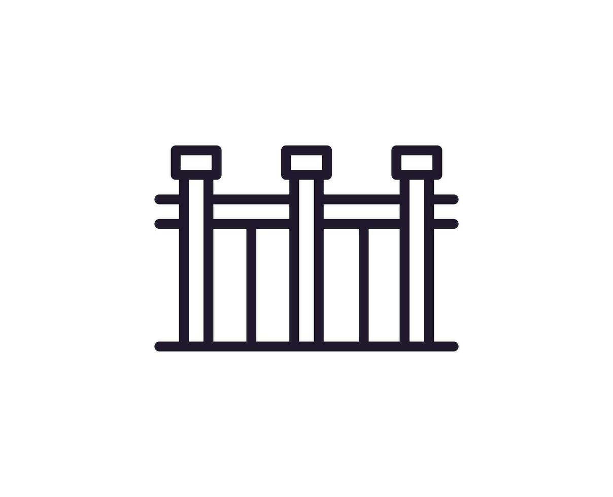 Fence concept. Modern outline high quality illustration for banners, flyers and web sites. Editable stroke in trendy flat style. Line icon of fence vector