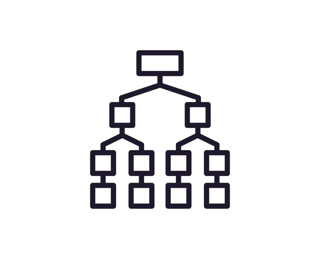 Hierarchy concept. Single premium editable stroke pictogram perfect for logos, mobile apps, online shops and web sites. Vector symbol isolated on white background.