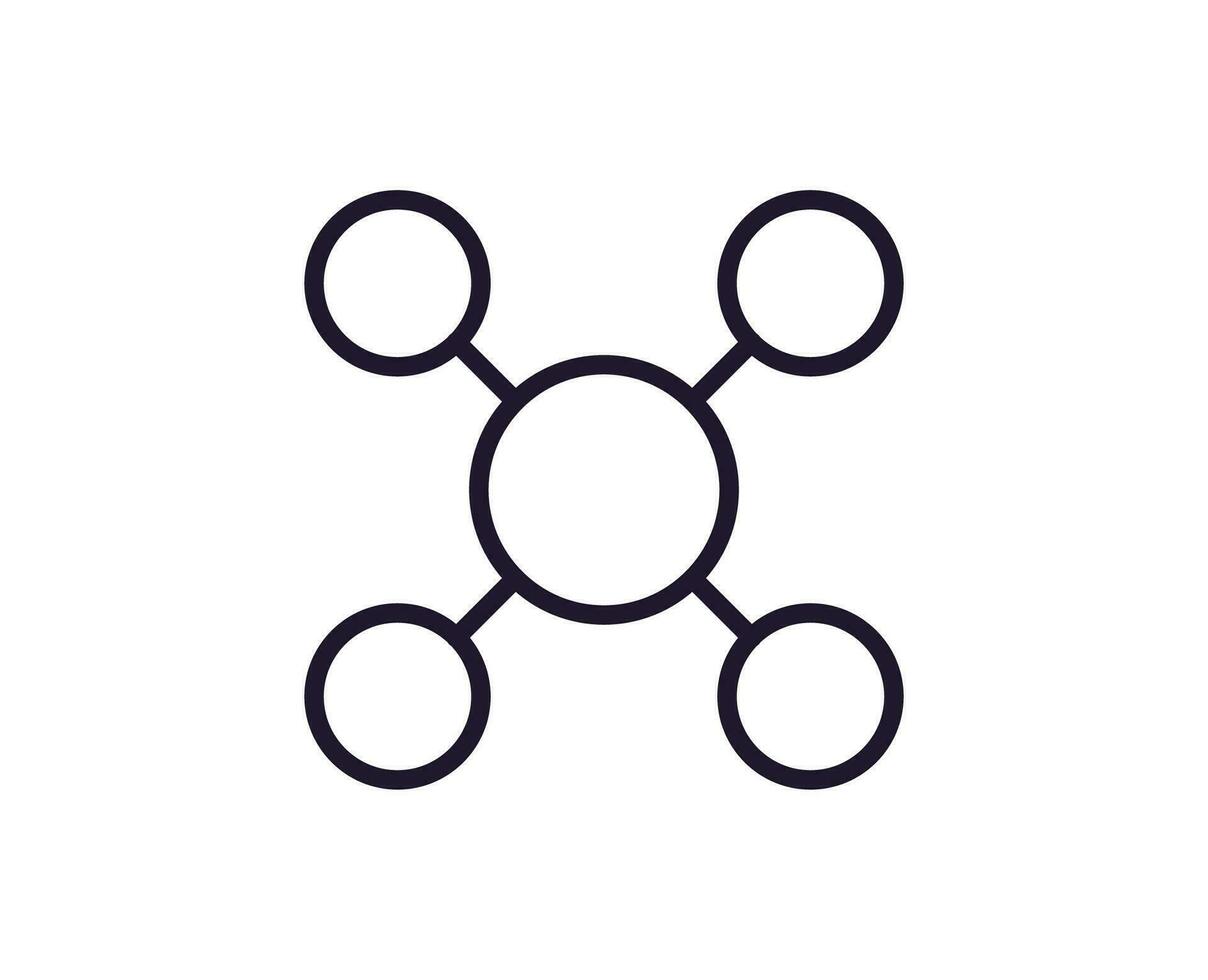 Atom line icon on white background vector
