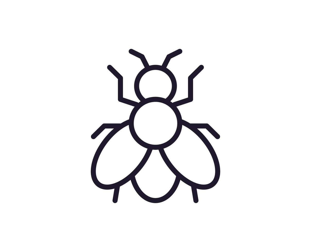 Bug concept. Single premium editable stroke pictogram perfect for logos, mobile apps, online shops and web sites. Vector symbol isolated on white background.