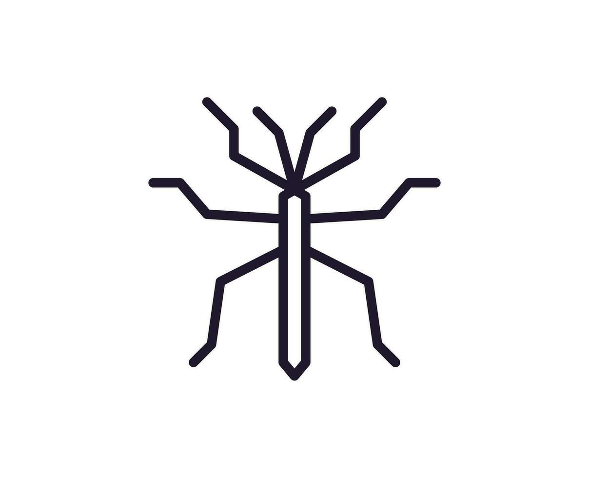 Bug concept. Single premium editable stroke pictogram perfect for logos, mobile apps, online shops and web sites. Vector symbol isolated on white background.