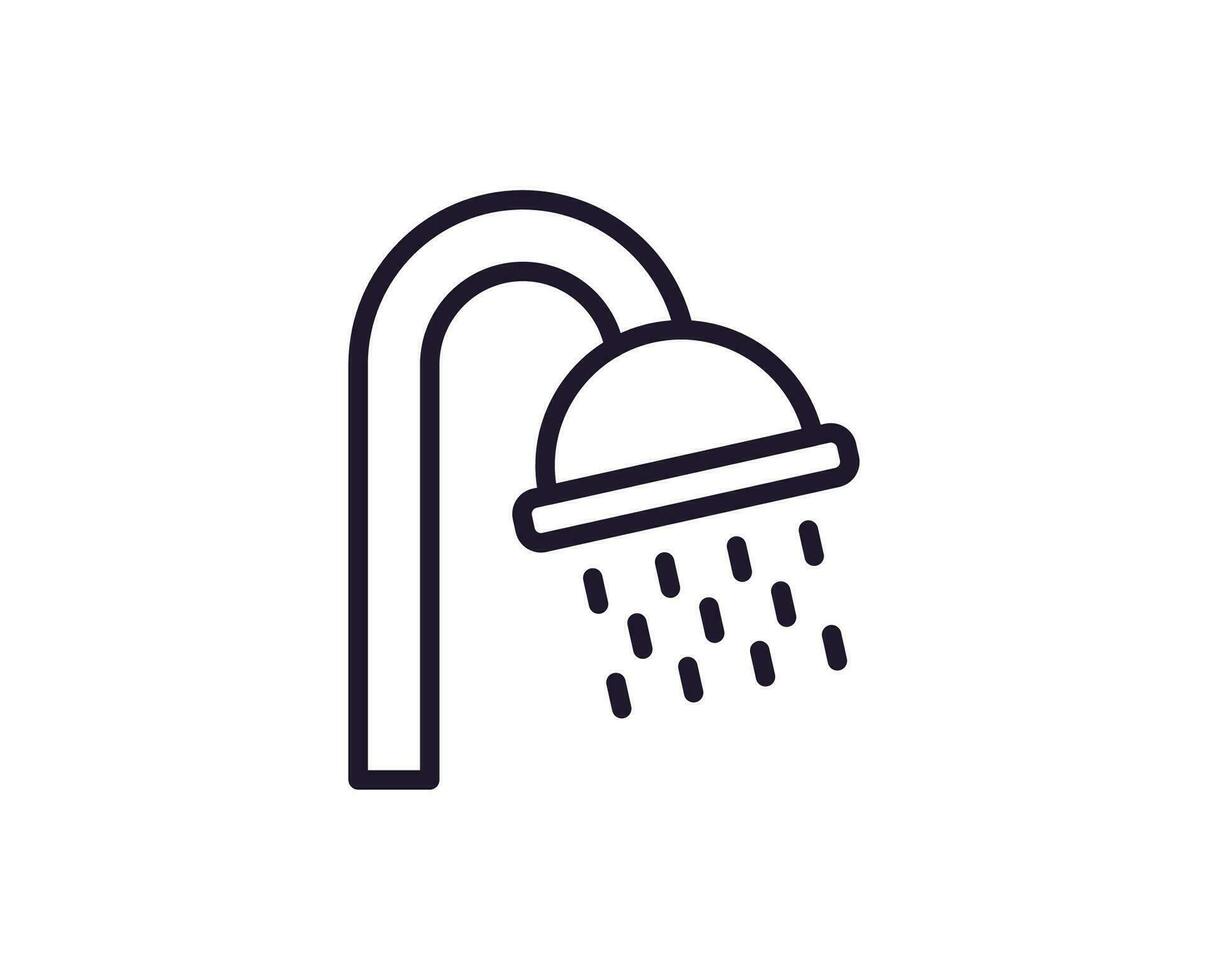 Single line icon of shower on isolated white background. High quality editable stroke for mobile apps, web design, websites, online shops etc. vector