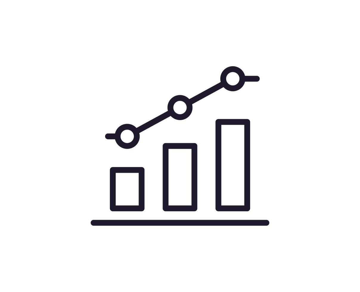 Graph concept. Modern outline high quality illustration for banners, flyers and web sites. Editable stroke in trendy flat style. Line icon of graph vector