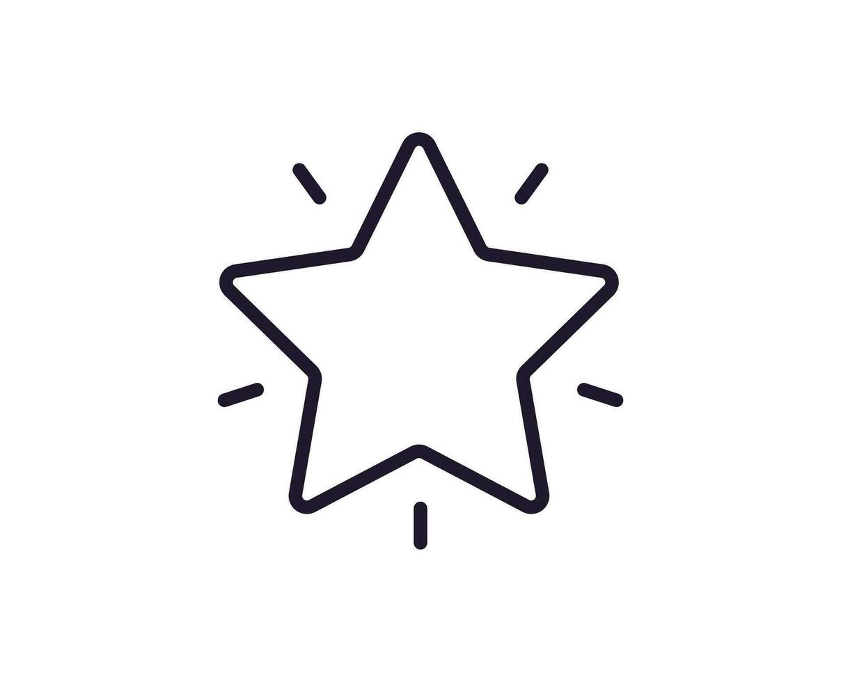 Single line icon of star on isolated white background. High quality editable stroke for mobile apps, web design, websites, online shops etc. vector