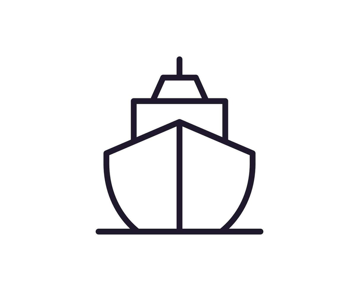 Ship vector line icon. Premium quality logo for web sites, design, online shops, companies, books, advertisements. Black outline pictogram isolated on white background