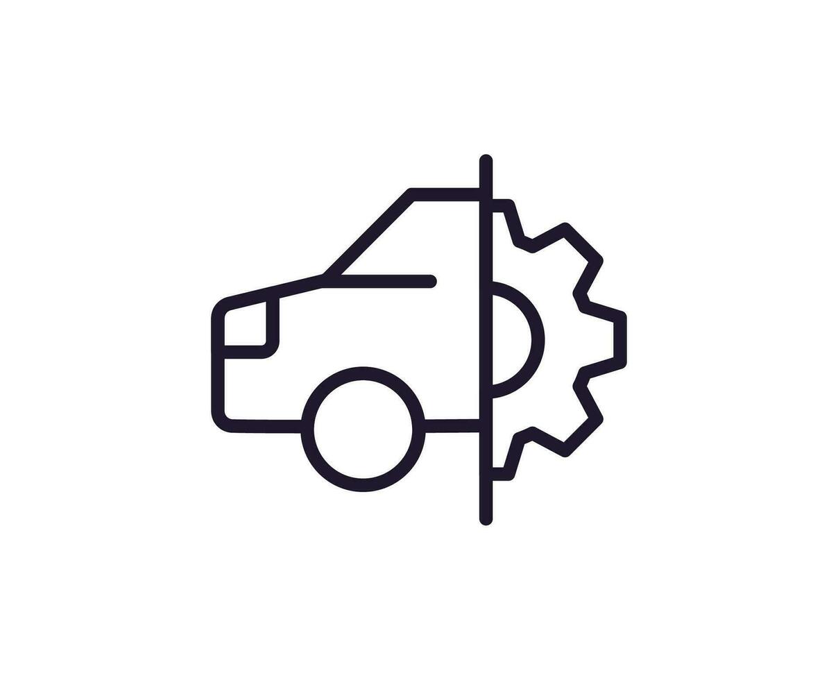 Single line icon of car repair on isolated white background. High quality editable stroke for mobile apps, web design, websites, online shops etc. vector