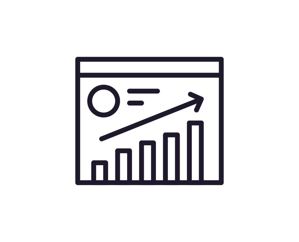 Graph concept. Modern outline high quality illustration for banners, flyers and web sites. Editable stroke in trendy flat style. Line icon of graph vector