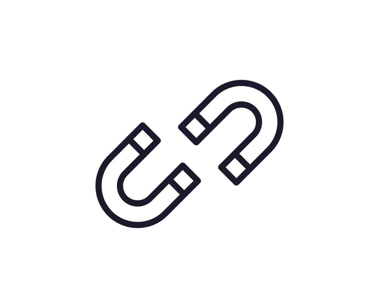 Single line icon of magnet on isolated white background. High quality editable stroke for mobile apps, web design, websites, online shops etc. vector