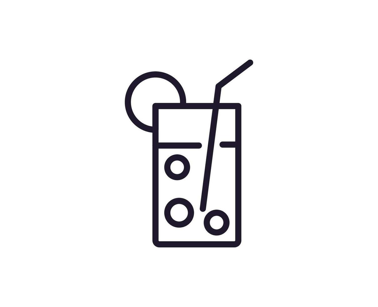 Single line icon of cocktail on isolated white background. High quality editable stroke for mobile apps, web design, websites, online shops etc. vector