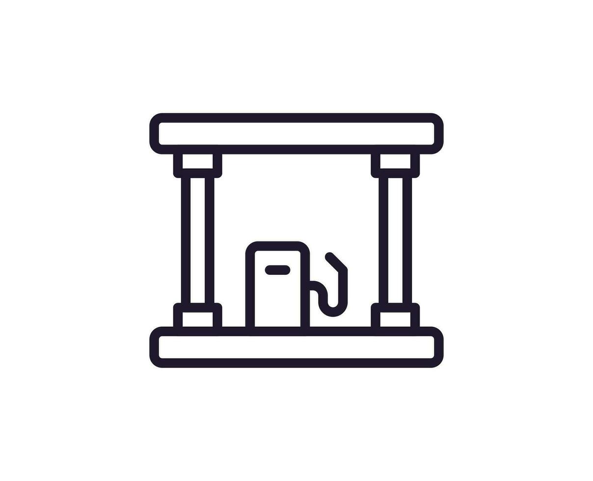 Single line icon of gas station on isolated white background. High quality editable stroke for mobile apps, web design, websites, online shops etc. vector