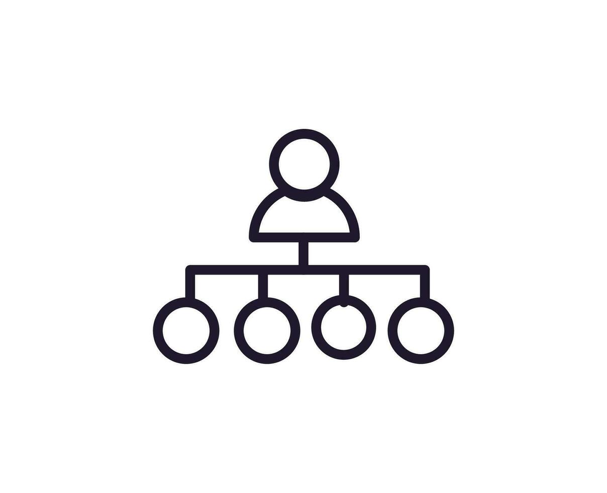 Hierarchy concept. Single premium editable stroke pictogram perfect for logos, mobile apps, online shops and web sites. Vector symbol isolated on white background.