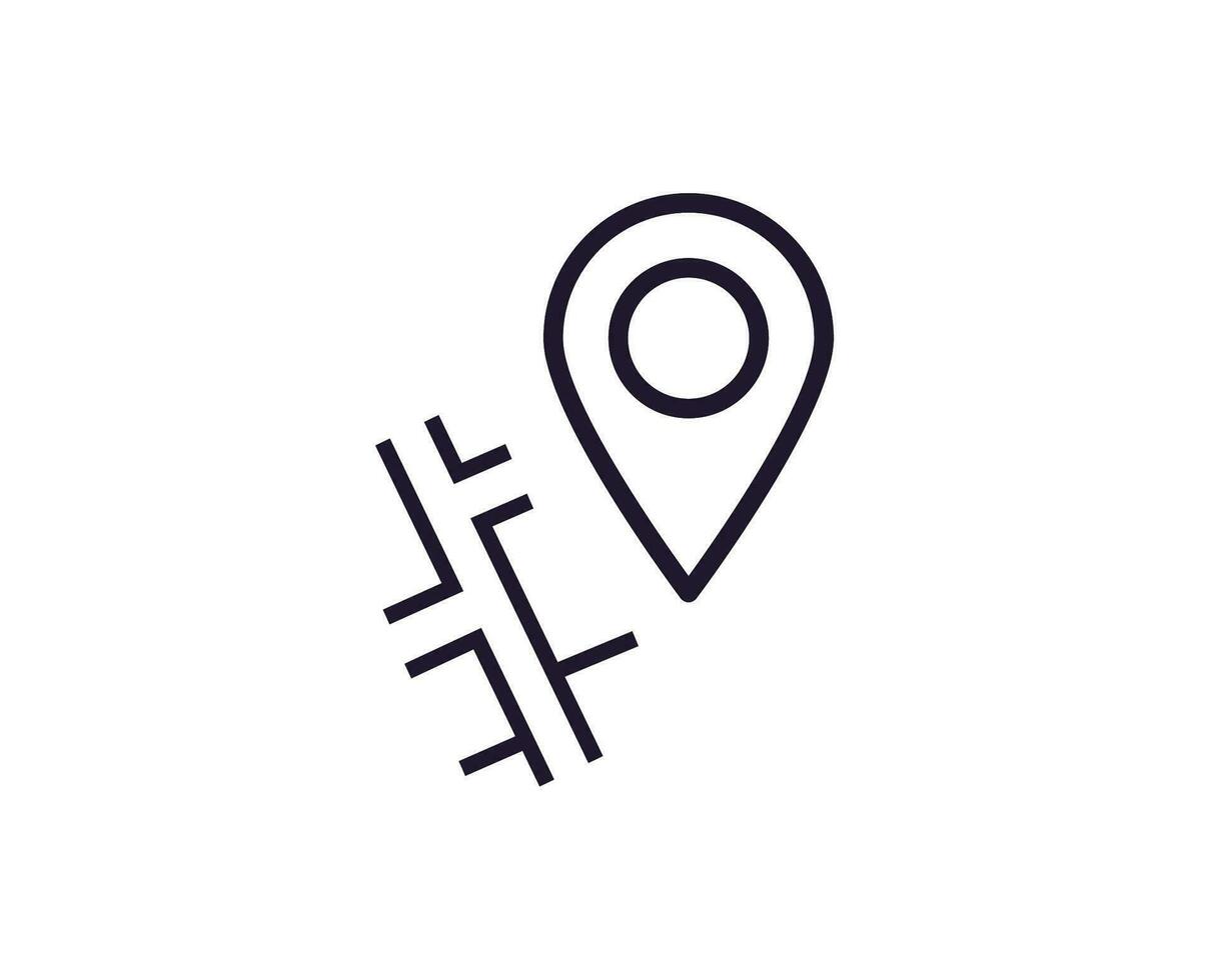 Map pin vector line icon. Premium quality logo for web sites, design, online shops, companies, books, advertisements. Black outline pictogram isolated on white background