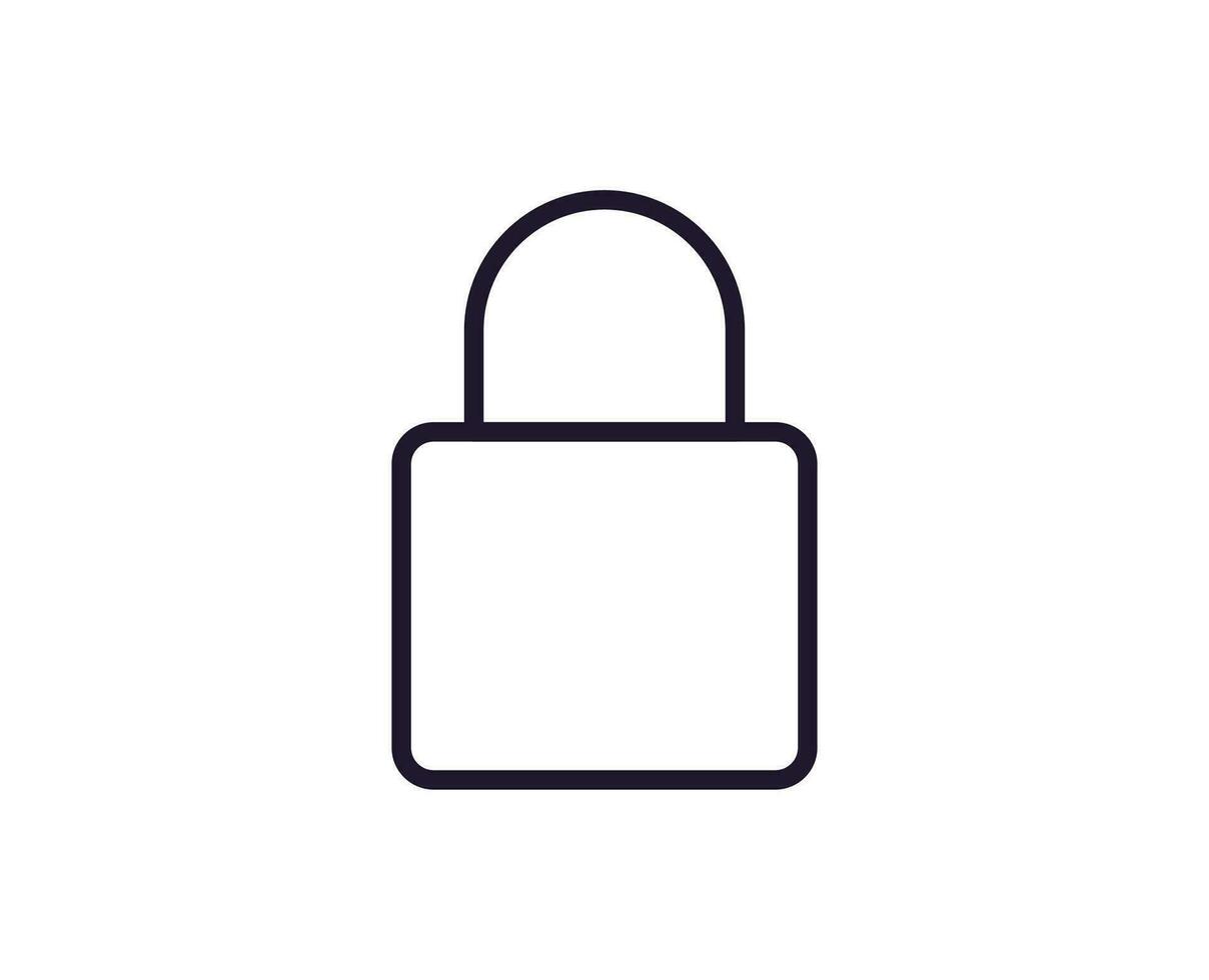 Lock concept. Single premium editable stroke pictogram perfect for logos, mobile apps, online shops and web sites. Vector symbol isolated on white background.