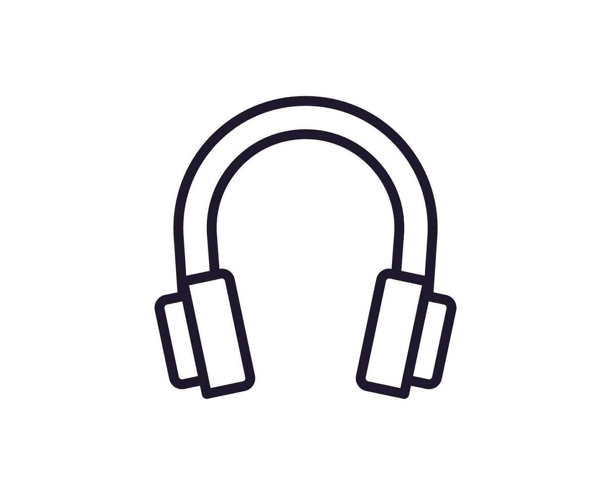 Single line icon of headphones on isolated white background. High quality editable stroke for mobile apps, web design, websites, online shops etc. vector