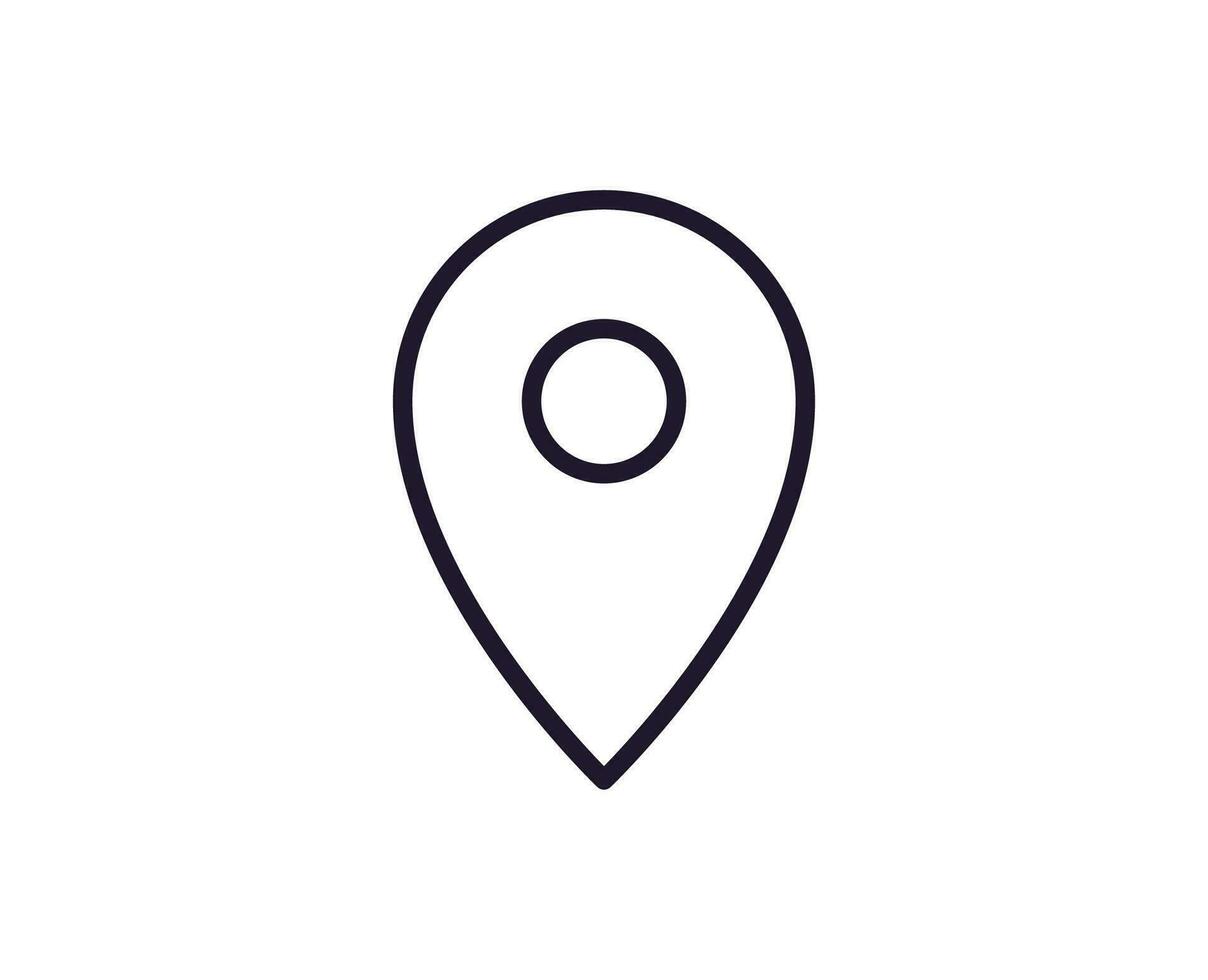 Map pin vector line icon. Premium quality logo for web sites, design, online shops, companies, books, advertisements. Black outline pictogram isolated on white background