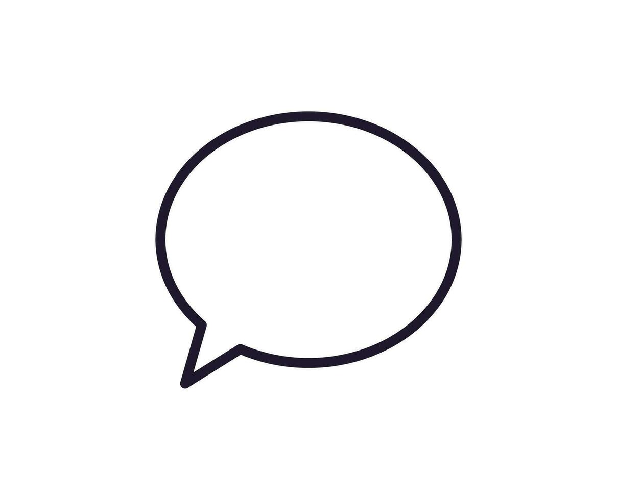 Speech bubble line icon on white background vector