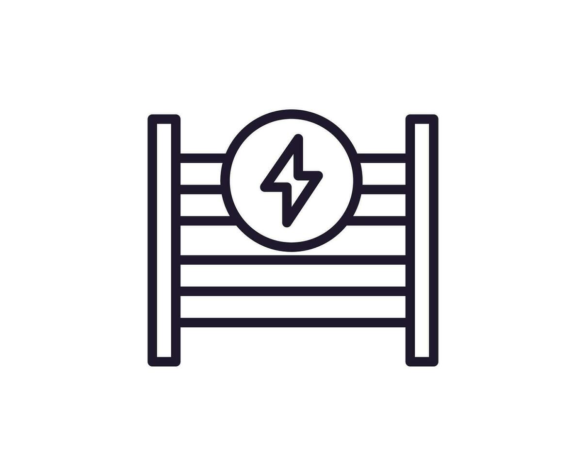 Fence concept. Modern outline high quality illustration for banners, flyers and web sites. Editable stroke in trendy flat style. Line icon of fence vector