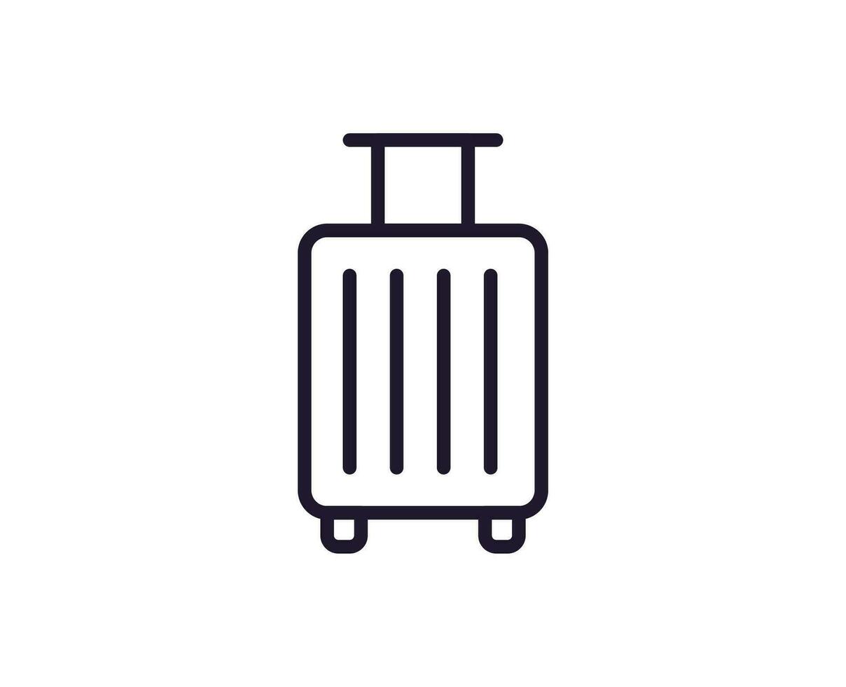 Single line icon of suitcase on isolated white background. High quality editable stroke for mobile apps, web design, websites, online shops etc. vector