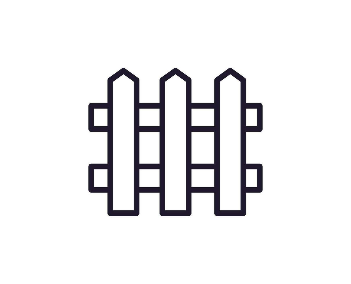 Fence concept. Modern outline high quality illustration for banners, flyers and web sites. Editable stroke in trendy flat style. Line icon of fence vector