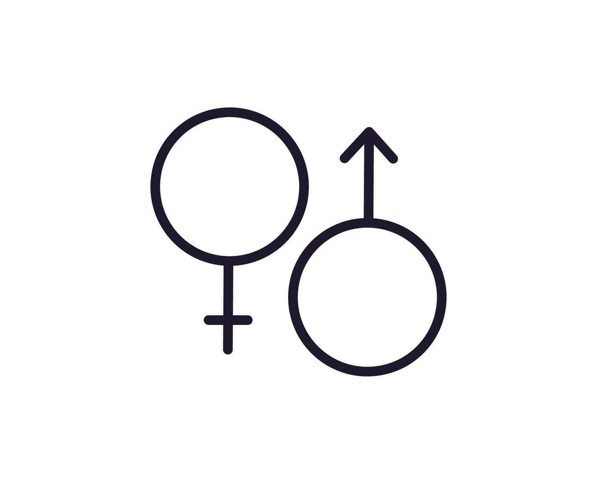 Gender concept. Single premium editable stroke pictogram perfect for logos, mobile apps, online shops and web sites. Vector symbol isolated on white background.