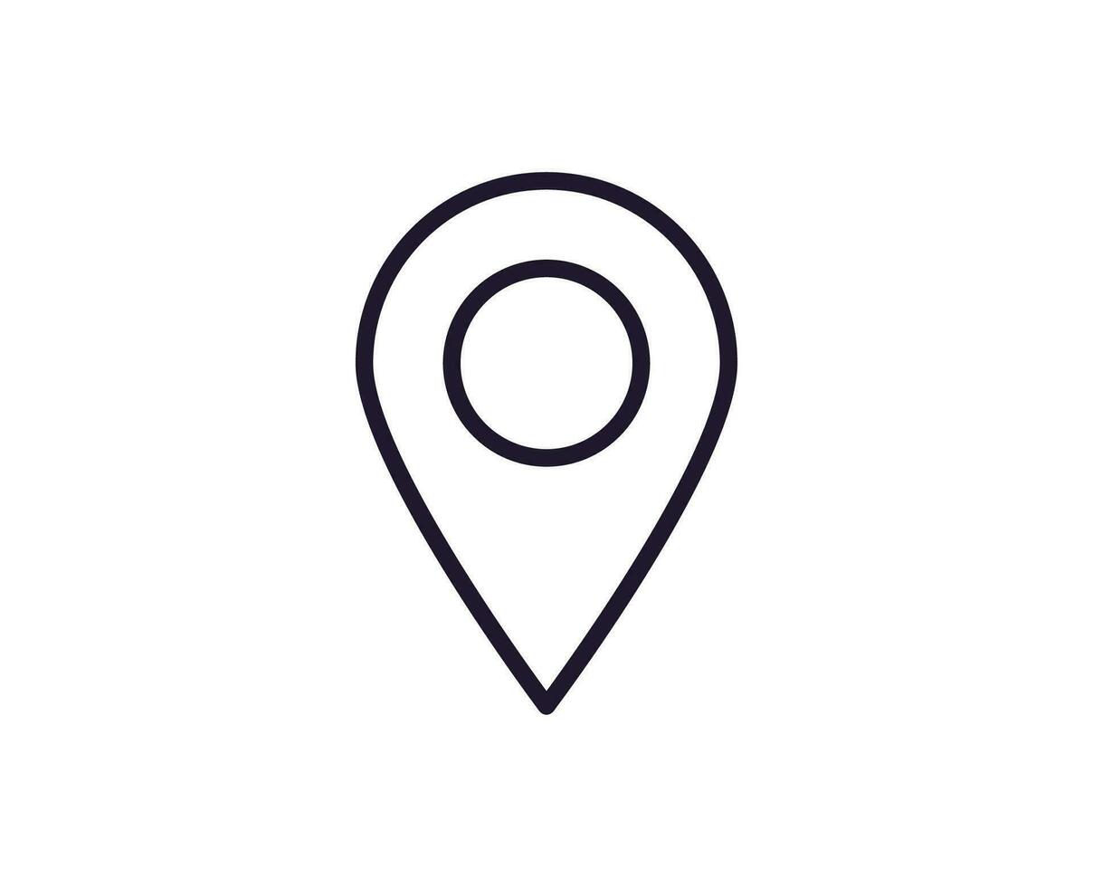 Map pin vector line icon. Premium quality logo for web sites, design, online shops, companies, books, advertisements. Black outline pictogram isolated on white background
