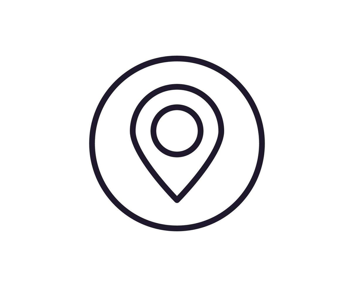 Map pin vector line icon. Premium quality logo for web sites, design, online shops, companies, books, advertisements. Black outline pictogram isolated on white background