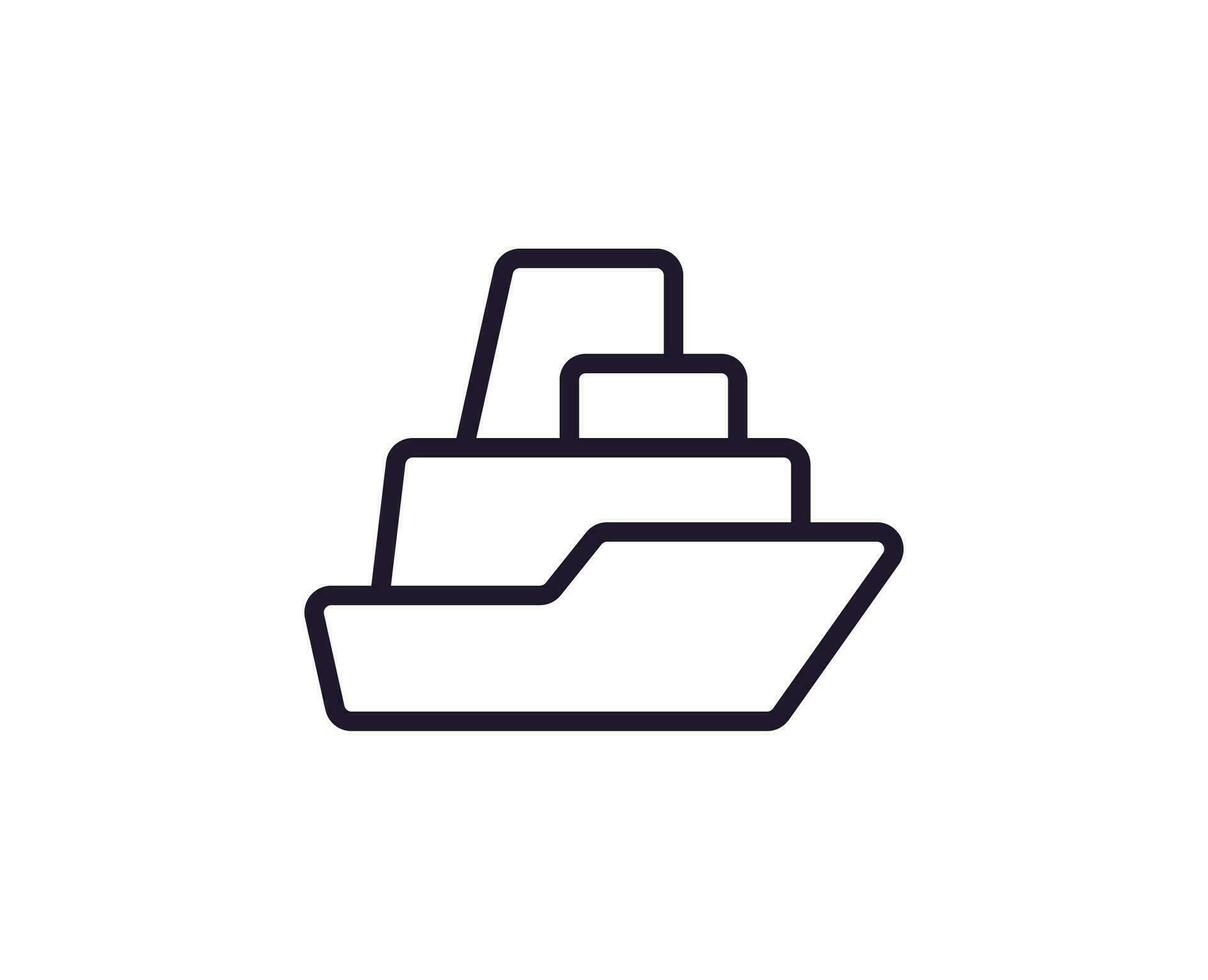 Ship vector line icon. Premium quality logo for web sites, design, online shops, companies, books, advertisements. Black outline pictogram isolated on white background