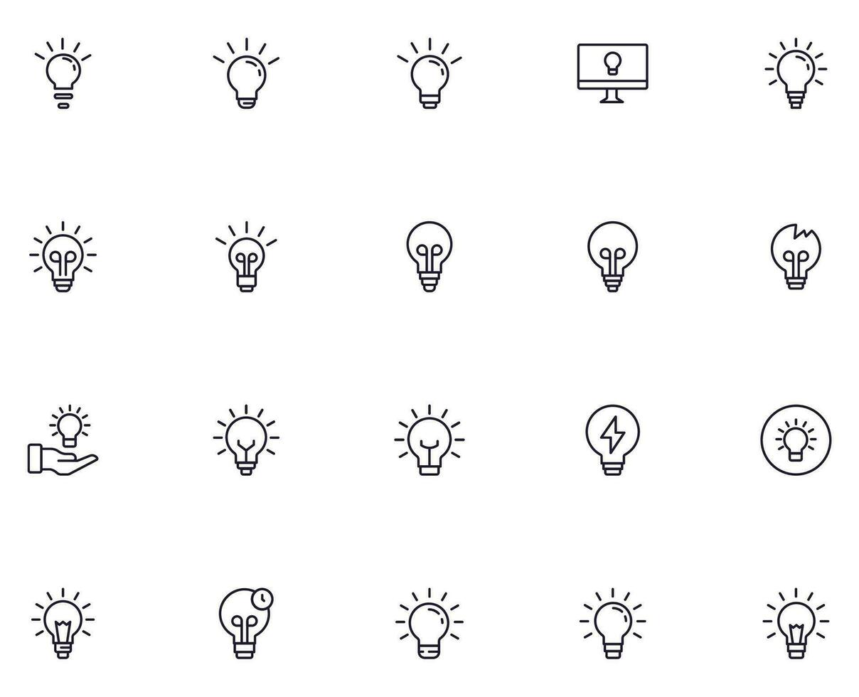 Lamp concept. Collection of lamp high quality vector outline signs for web pages, books, online stores, flyers, banners etc. Set of premium illustrations isolated on white background