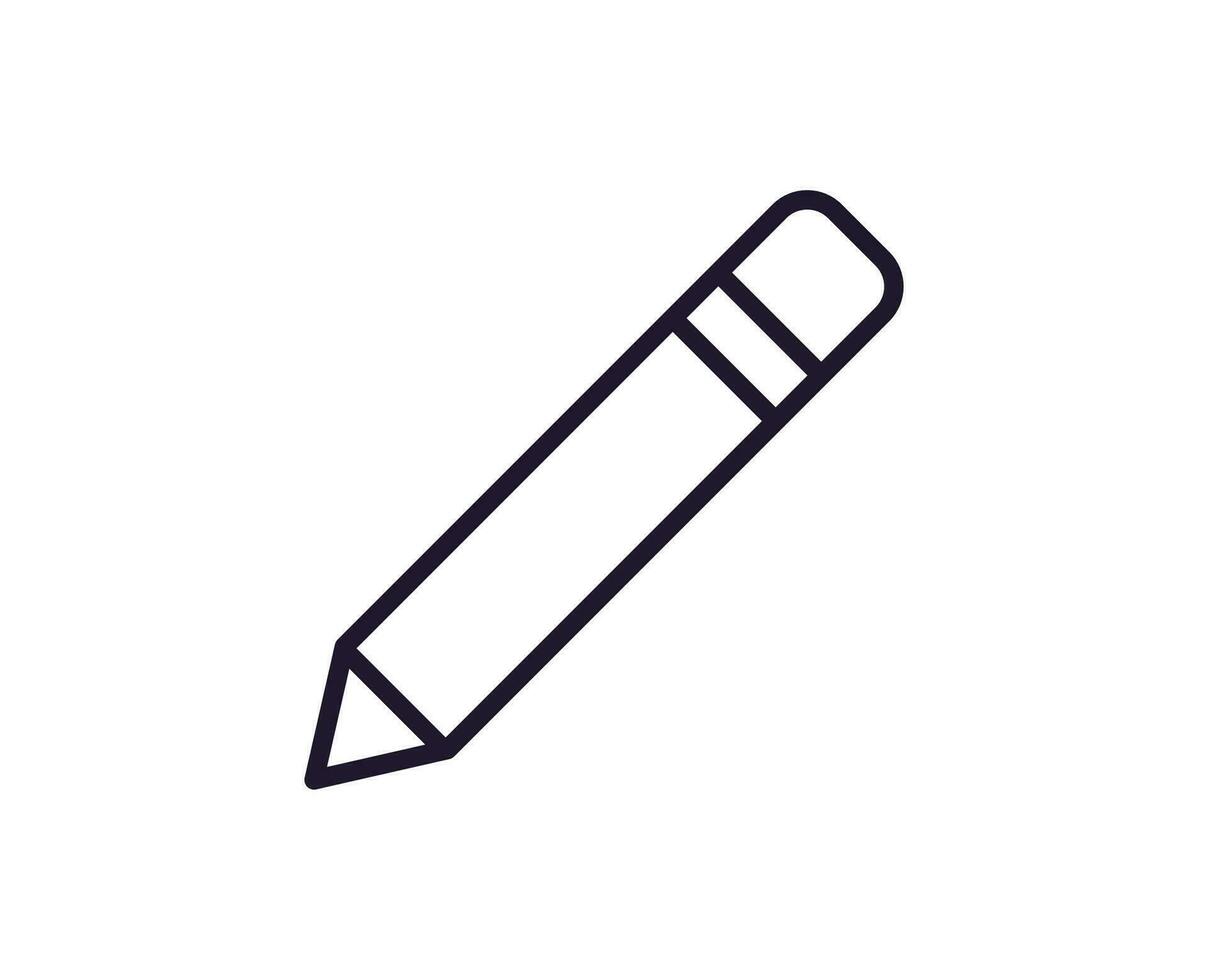 Pencil concept. Modern outline high quality illustration for banners, flyers and web sites. Editable stroke in trendy flat style. Line icon of pencil vector