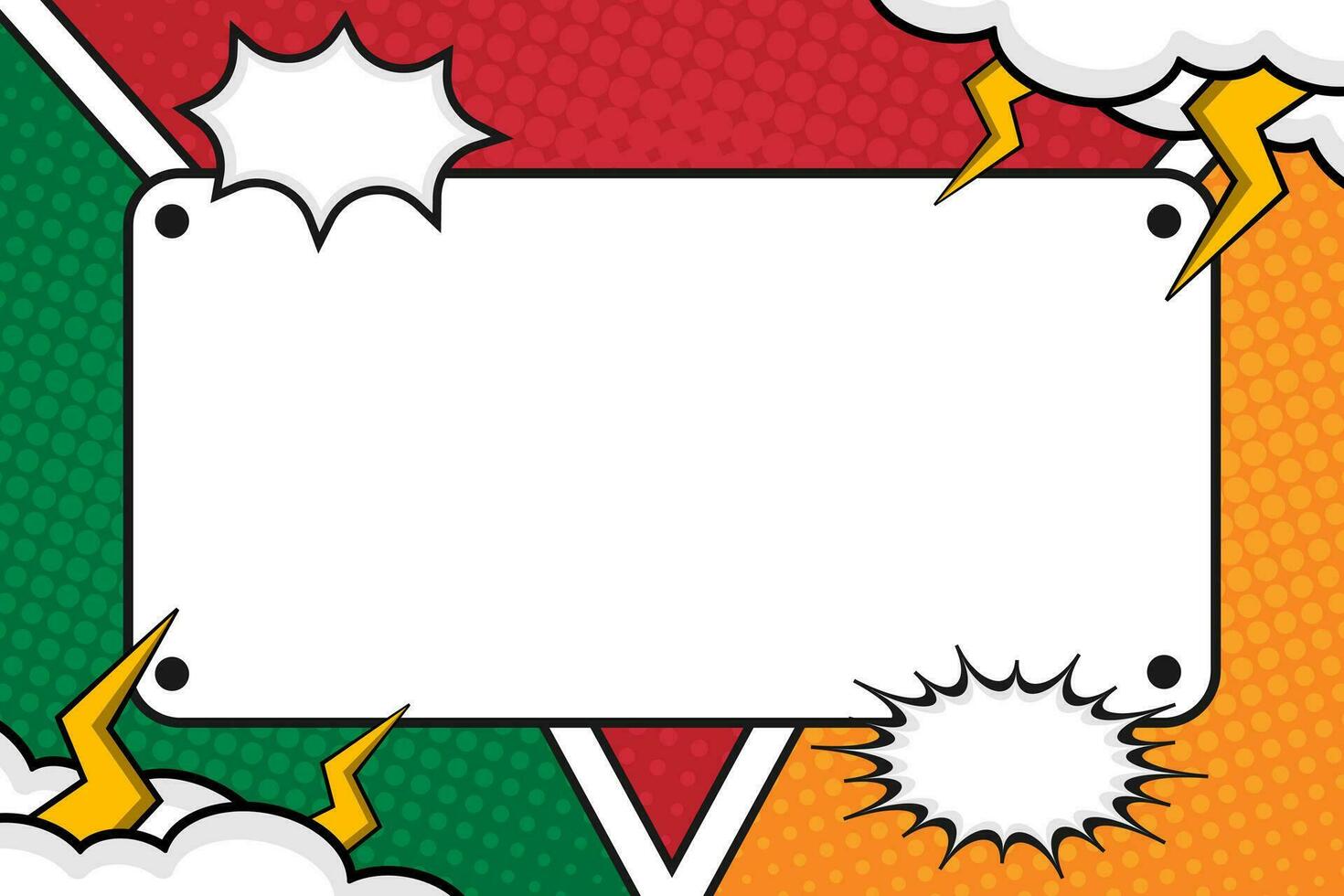 Empty comic cartoon frame pop art background with cloud vector