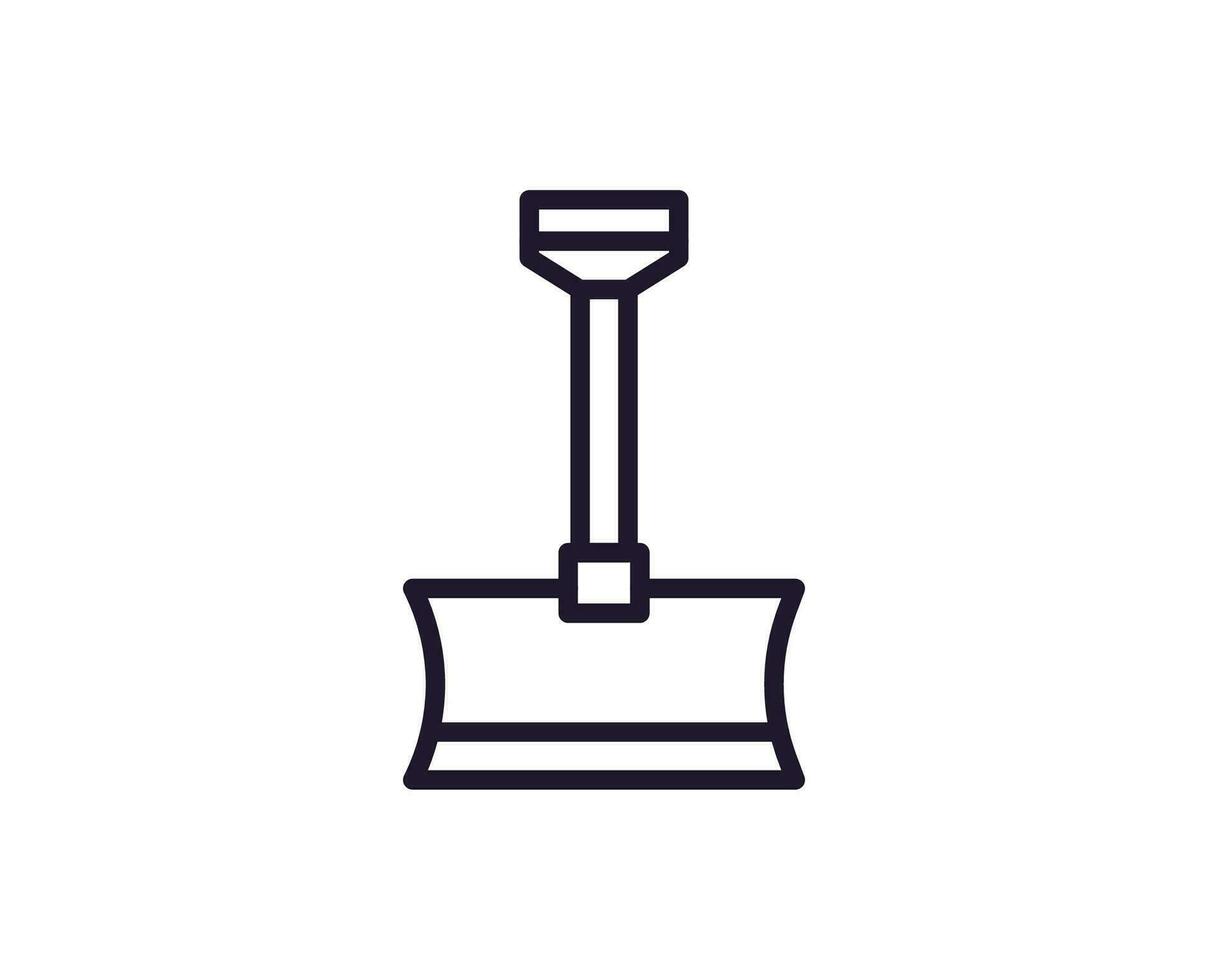 Shovel concept. Modern outline high quality illustration for banners, flyers and web sites. Editable stroke in trendy flat style. Line icon of shovel vector