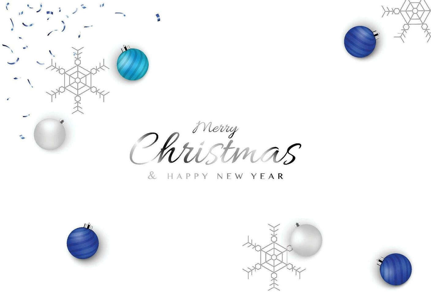 Minimal Christmas Background design with blue ball vector