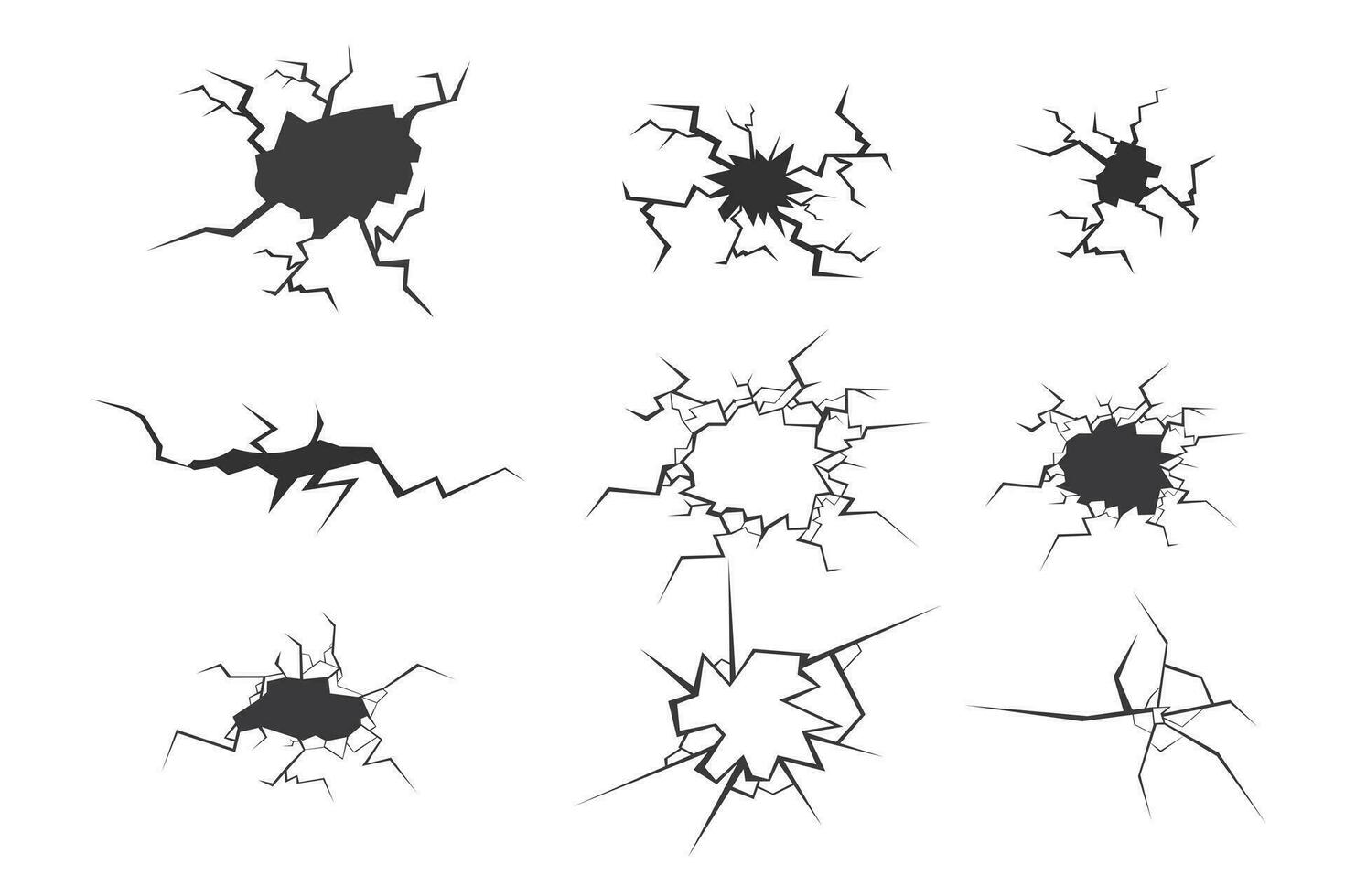 cracks. Isolated on white background vector