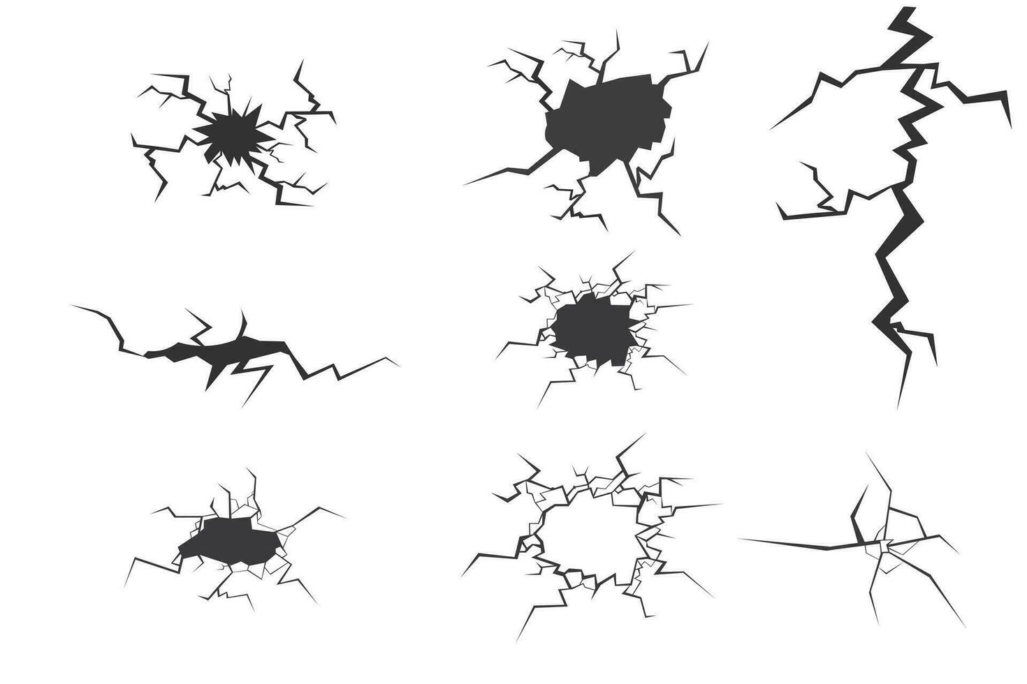 grietas aislado en blanco antecedentes vector