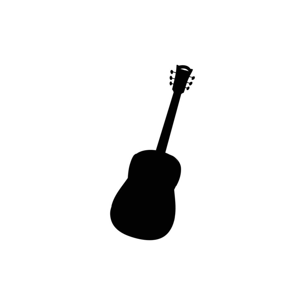 Guitar icon. Simple style music day festival poster background symbol. Music shop brand logo design element. Guitar t-shirt printing. Vector for sticker.