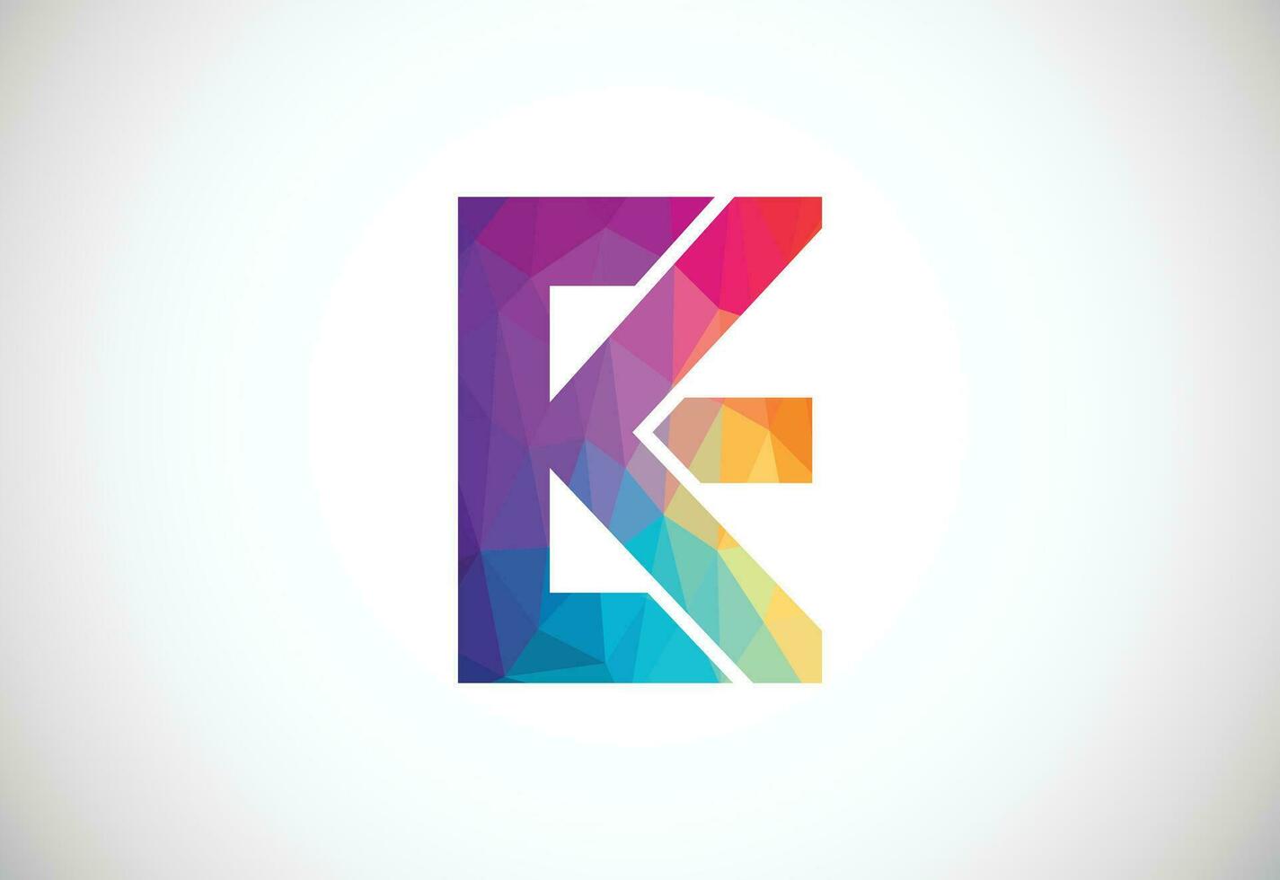 Low Poly and Alphabet initial EK letter logo design, Vector design template
