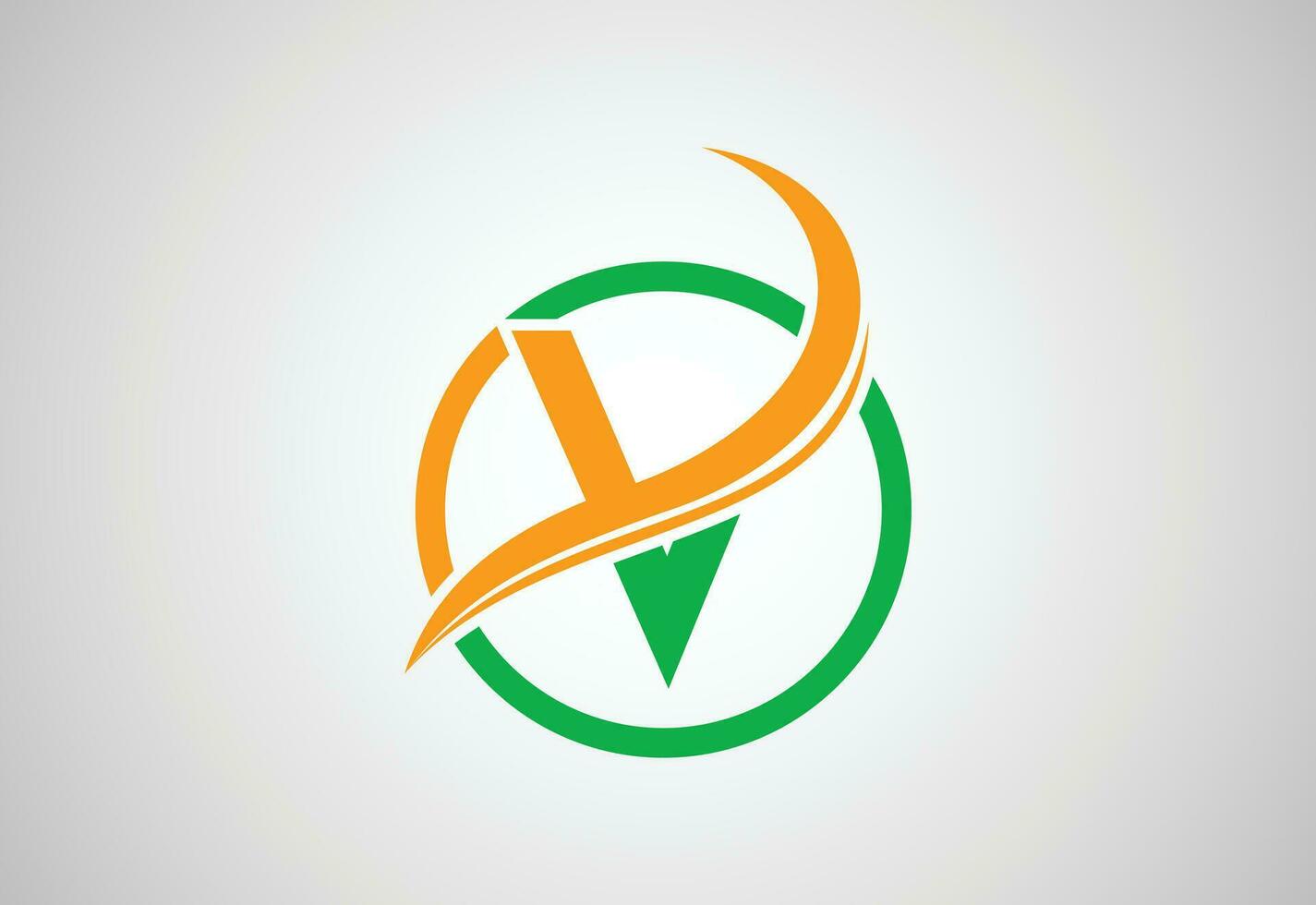 Alphabets initial V letter logo with Creative swoosh, Vector design concept