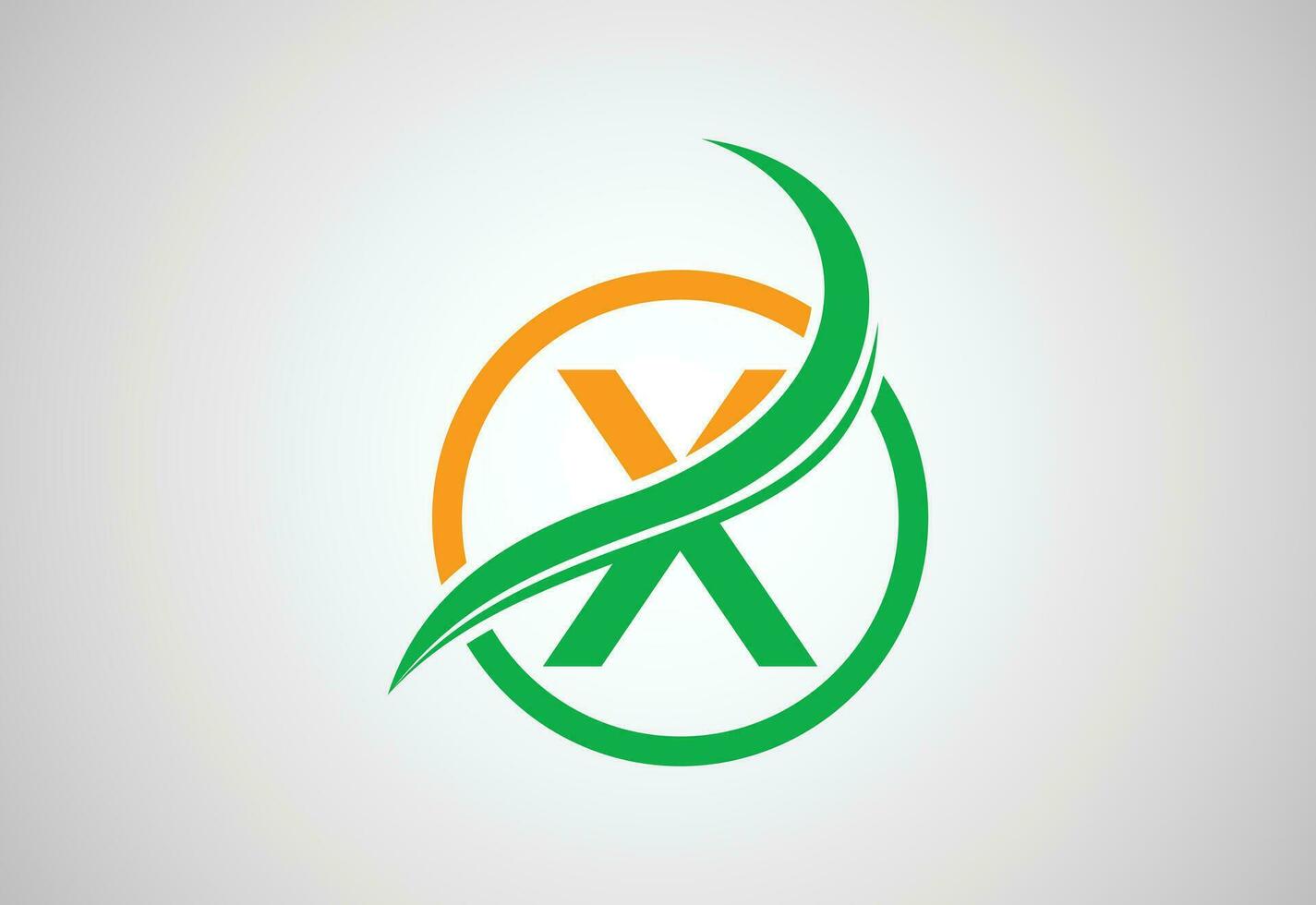 Alphabets initial X letter logo with Creative swoosh, Vector design concept
