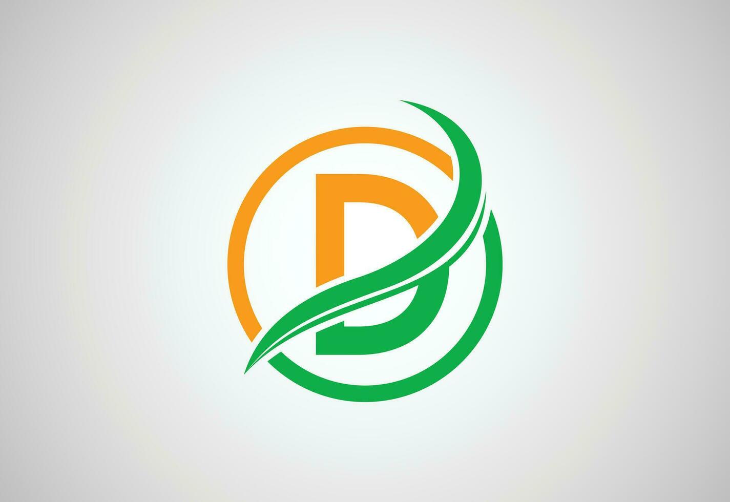 Alphabets initial D letter logo with Creative swoosh, Vector design concept